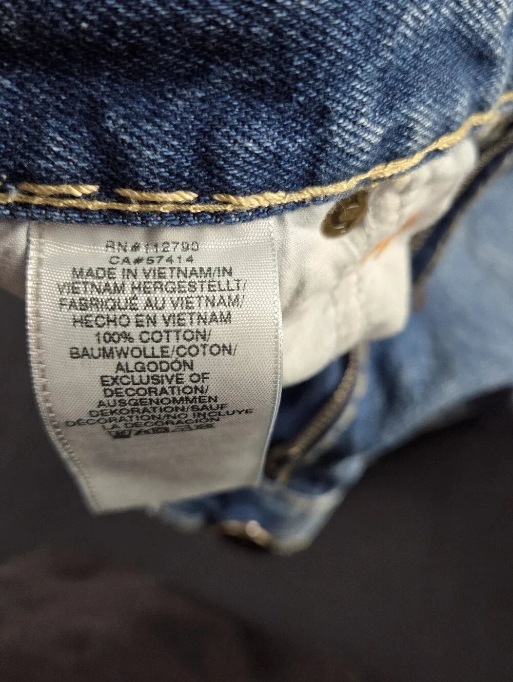 True Religion Geno Super T Jeans Mens 34x33 Blue Wide Stitch Relaxed Slim